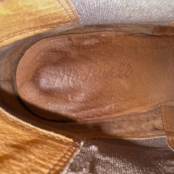 Madewell Suede Ankle Boots Womens 7.5 The Reagan Slip On 2.5" Block Heel Taupe - Picture 9 of 10